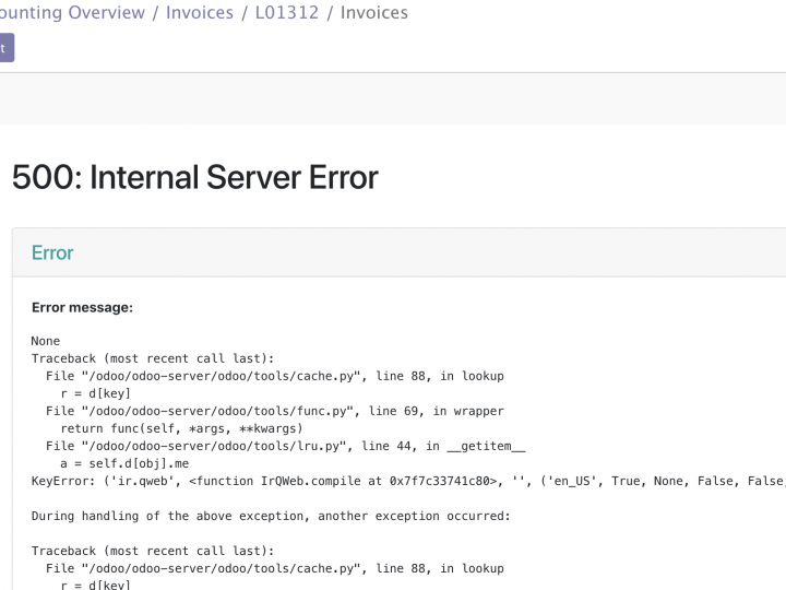 أخطاء وحلول في Odoo